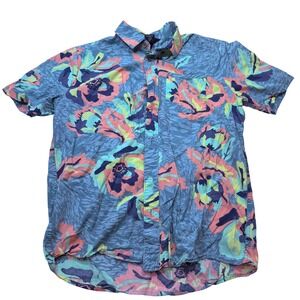 Volcom Mens‎ Classic Fit Floral Tropical Short Sleeve Button Down Shirt Size M
